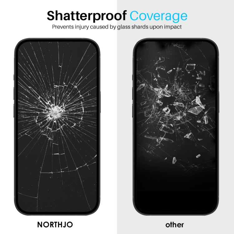 For iPhone 16 Plus NORTHJO 2pcs A++ Screen Protector Tempered Glass Film with Installation Frame - iPhone 16 Plus Tempered Glass by NORTHJO | Online Shopping South Africa | PMC Jewellery | Buy Now Pay Later Mobicred