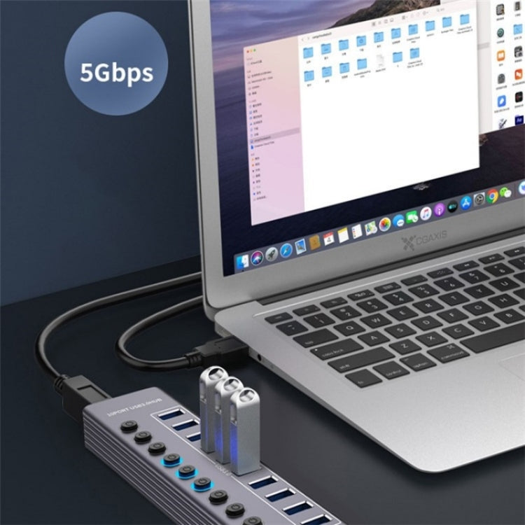 U310 10-in-1 USB 3.0 Extension HUB USB Power Charging Station with Individual Switch - USB 3.0 HUB by PMC Jewellery | Online Shopping South Africa | PMC Jewellery | Buy Now Pay Later Mobicred