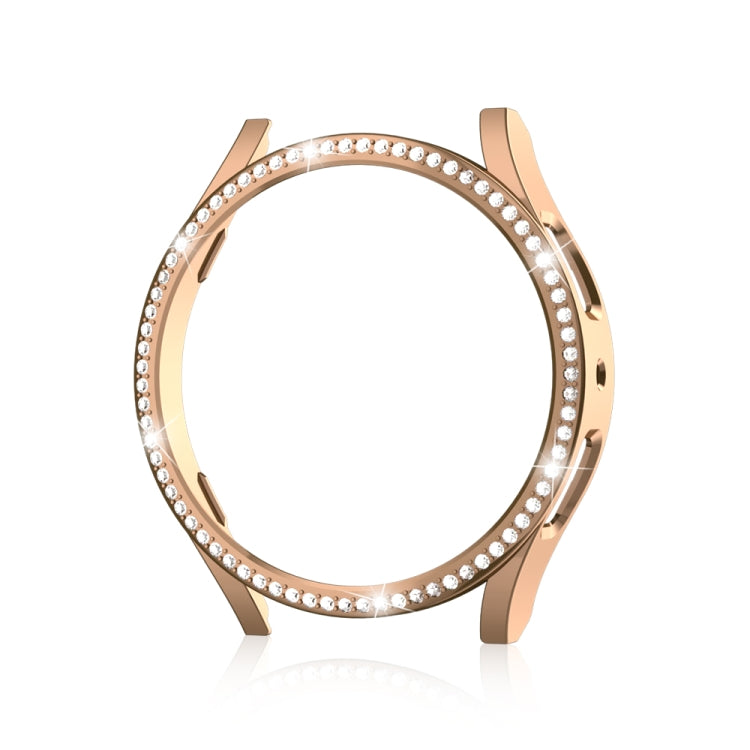 For Samsung Galaxy Watch 7 40mm Single Diamond Hollow PC Watch Protective Case(Rose Gold) - Watch Cases by PMC TechLife | Online Shopping South Africa | PMC TechLife | Buy Now Pay Later Mobicred