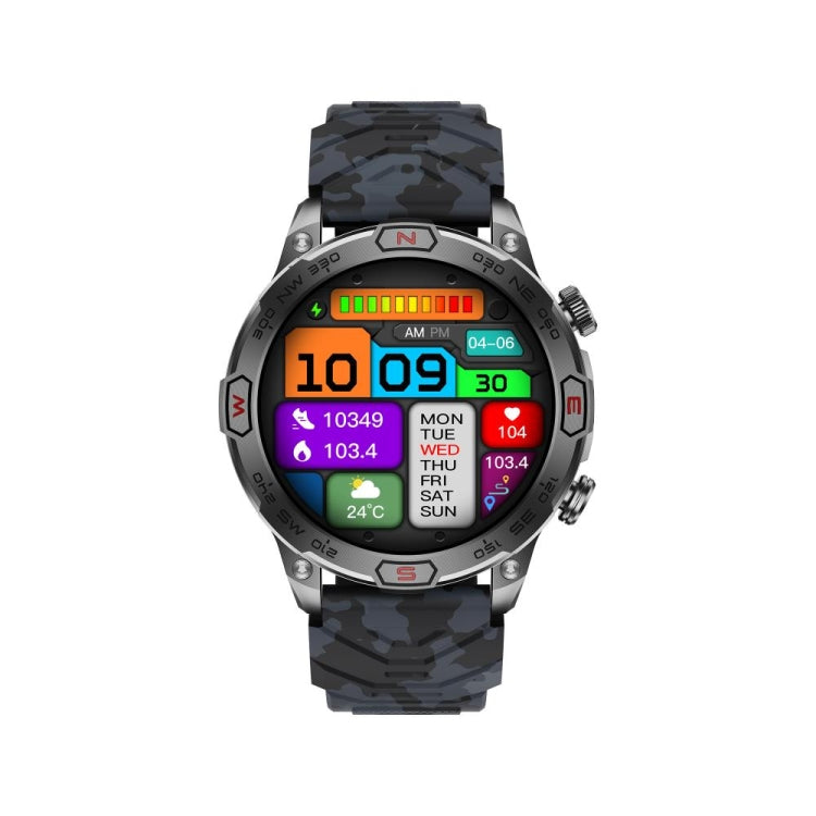 KC86 1.43 inch Color Screen Smart Watch, Support Bluetooth Call / Health Monitoring(Camouflage Black) - Smart Watches by PMC Jewellery | Online Shopping South Africa | PMC Jewellery | Buy Now Pay Later Mobicred