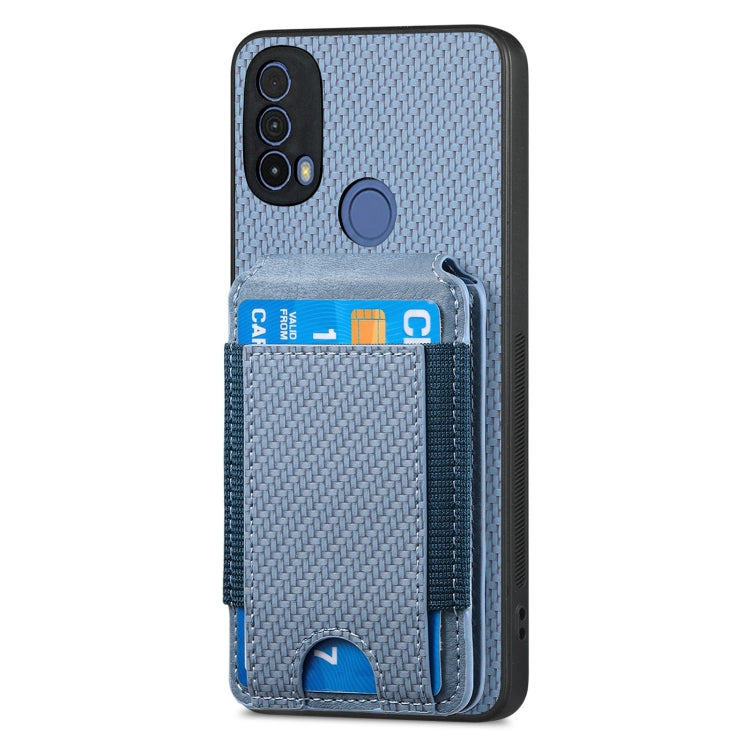 For Motorola Moto E40 Carbon Fiber Vertical Flip Wallet Stand Phone Case(Blue) - free shipping - PMC TechLife - Order now!