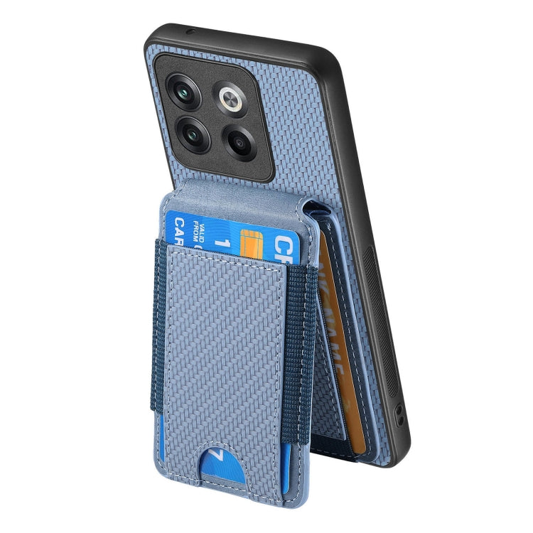 For OnePlus Nord CE3 Carbon Fiber Vertical Flip Wallet Stand Phone Case(Blue) - OnePlus Cases by PMC TechLife | Online Shopping South Africa | PMC TechLife | Buy Now Pay Later Mobicred