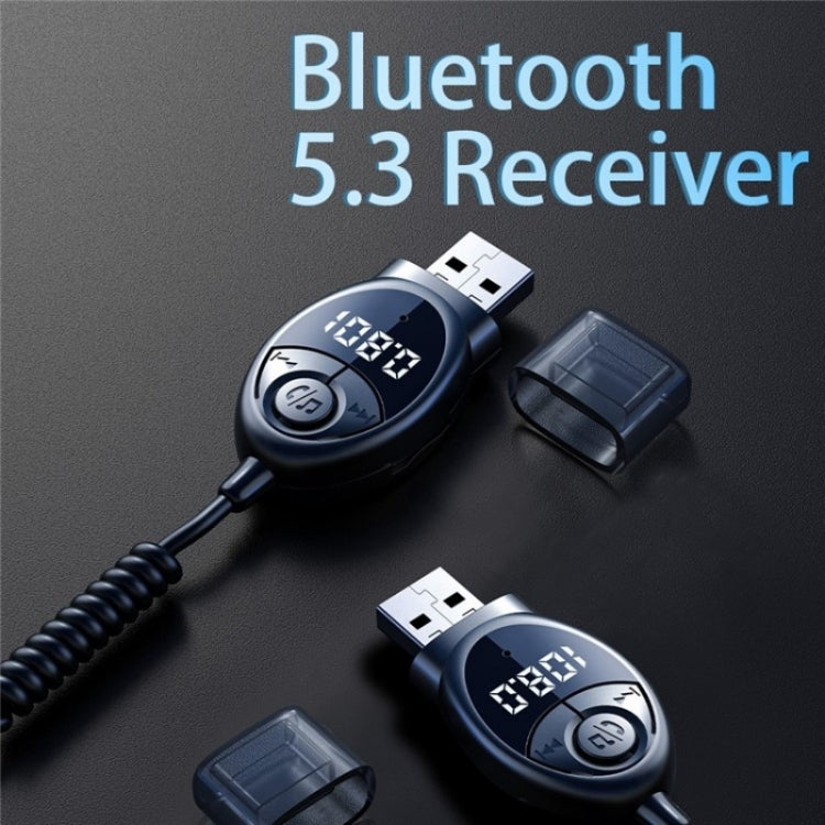 W8 With Telescopic Cable Car Audio Adapter Bluetooth Receiver FM Transmitter - Bluetooth Car Kits by PMC TechLife | Online Shopping South Africa | PMC TechLife | Buy Now Pay Later Mobicred