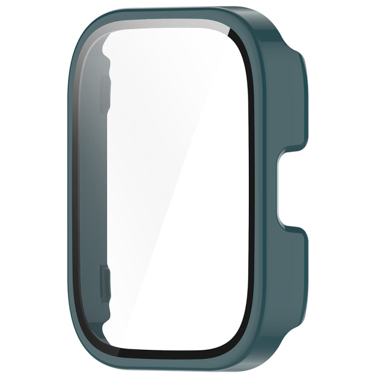 For Amazfit bip5 Unity PC + Tempered Glass Film Integrated Watch Protective Case(Pine Needle Green) - Watch Cases by PMC Jewellery | Online Shopping South Africa | PMC Jewellery | Buy Now Pay Later Mobicred