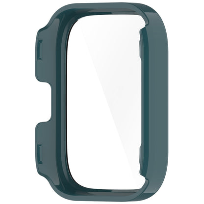 For Amazfit bip5 Unity PC + Tempered Glass Film Integrated Watch Protective Case(Pine Needle Green) - Watch Cases by PMC Jewellery | Online Shopping South Africa | PMC Jewellery | Buy Now Pay Later Mobicred