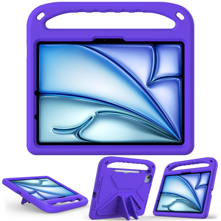 For iPad Air 11 2025 / 2024 / Pro 11 2024 Handle EVA Shockproof Tablet Case with Holder(Purple) - free shipping - PMC TechLife - Order now!
