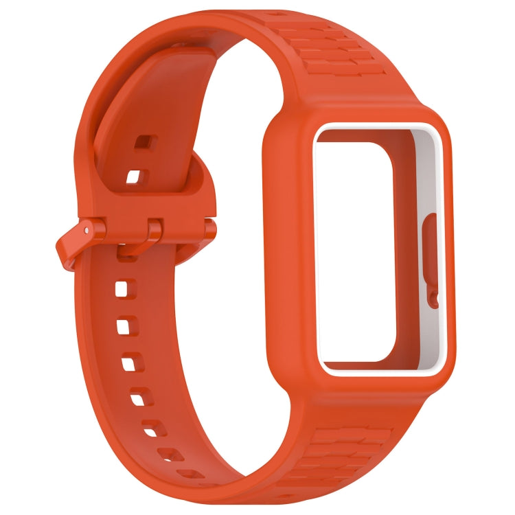 For Samsung Galaxy Fit3 Two Color Frame Integrated Silicone Watch Band(Orange) - free shipping - PMc TechLife - Order now!
