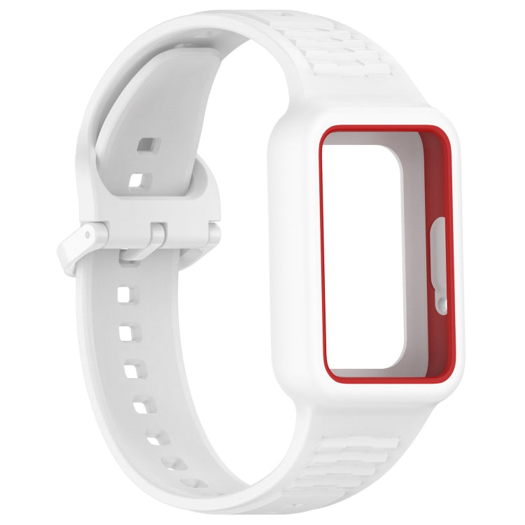 For  Huawei Band 9 Two Color Frame Integrated Silicone Watch Band(White) - free shipping - PMc TechLife - Order now!