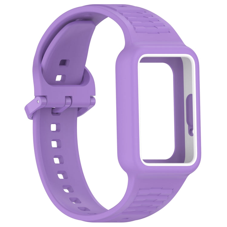 For  Huawei Band 9 Two Color Frame Integrated Silicone Watch Band(Purple) - free shipping - PMc TechLife - Order now!