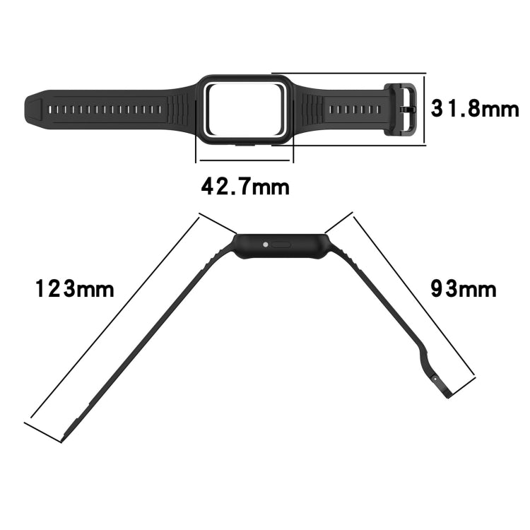 For  Huawei Band 8 Two Color Frame Integrated Silicone Watch Band(Red) - free shipping - PMc TechLife - Order now!