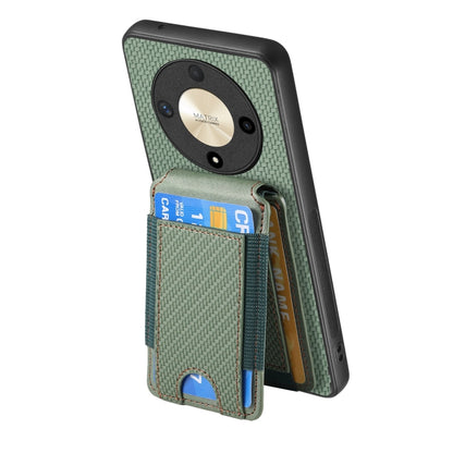 For Honor Magic6 Pro Carbon Fiber Vertical Flip Wallet Stand Phone Case(Green) - Honor Cases by PMC Jewellery | Online Shopping South Africa | PMC Jewellery | Buy Now Pay Later Mobicred