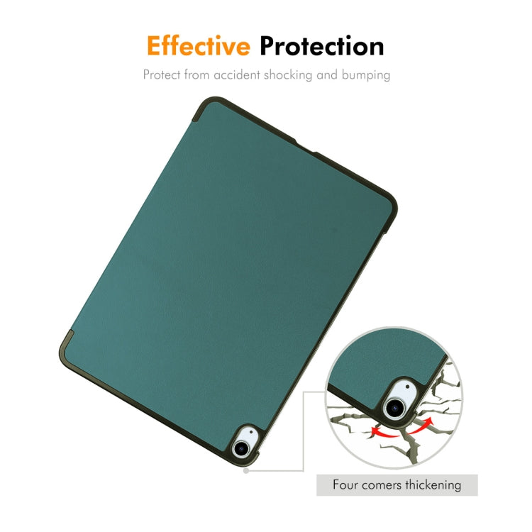 For iPad Air 13 2025 / 2024 ENKAY Tri-fold Custer Texture Plastic Leather Smart Tablet Case(Dark Blue) - iPad Air 13 2025 / 2024 Cases by ENKAY | Online Shopping South Africa | PMC TechLife | Buy Now Pay Later Mobicred