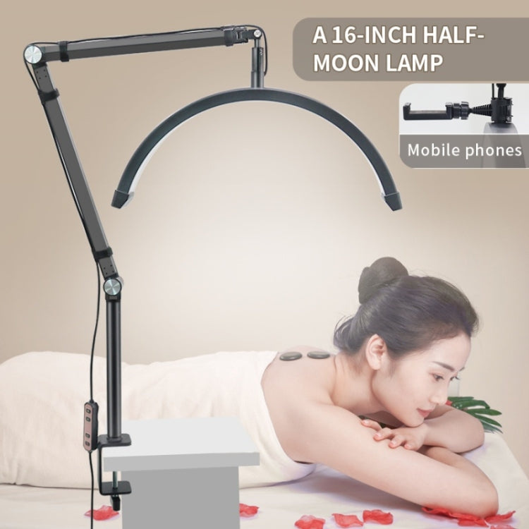 HD-M3X Pro 16 inch Adjustable Brightness Beauty Light Half Moon Light Eyelash Tech Lamp, Plug:EU Plug(Black) - Selfie Light by PMC Jewellery | Online Shopping South Africa | PMC Jewellery | Buy Now Pay Later Mobicred