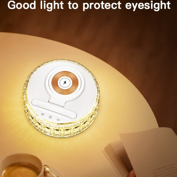 F11 Mobile Phone Holder Desktop Wireless Charger Dock Multi-Function Crystal Night Light - Wireless Charger by PMC Jewellery | Online Shopping South Africa | PMC Jewellery | Buy Now Pay Later Mobicred