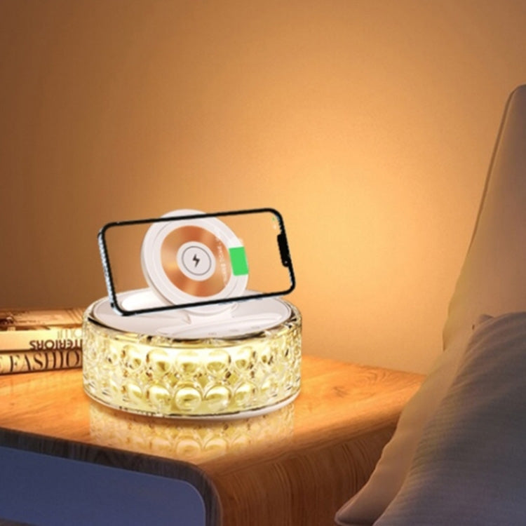 F11 Mobile Phone Holder Desktop Wireless Charger Dock Multi-Function Crystal Night Light - Wireless Charger by PMC Jewellery | Online Shopping South Africa | PMC Jewellery | Buy Now Pay Later Mobicred