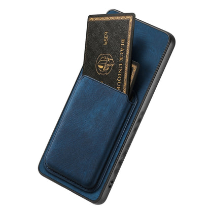 For Huawei Pura 70 Ultra Retro Leather Card Bag Magnetic Phone Case(Blue) - Huawei Cases by PMC Jewellery | Online Shopping South Africa | PMC Jewellery | Buy Now Pay Later Mobicred