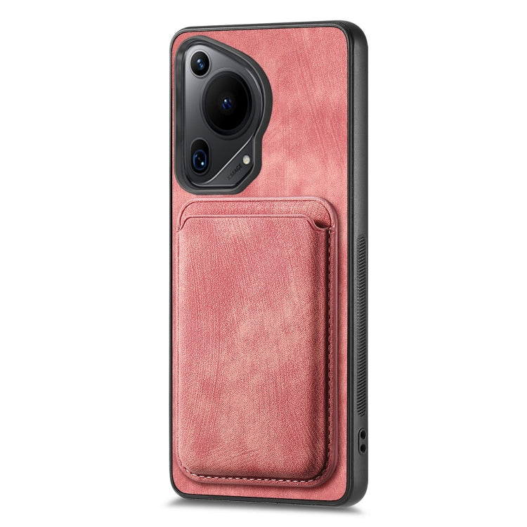 For Huawei Pura 70 Ultra Retro Leather Card Bag Magnetic Phone Case(Pink) - Huawei Cases by PMC Jewellery | Online Shopping South Africa | PMC Jewellery | Buy Now Pay Later Mobicred