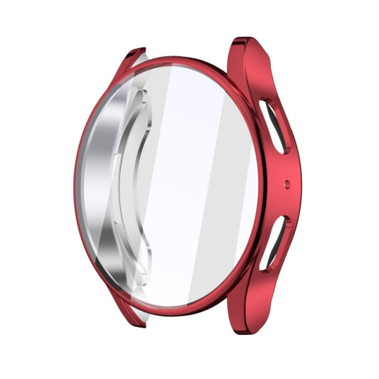 For Samsun Galaxy Watch 7 44mm Full Coverage TPU Electroplated Watch Protective Case(Red) - Watch Cases by PMC Jewellery | Online Shopping South Africa | PMC Jewellery | Buy Now Pay Later Mobicred