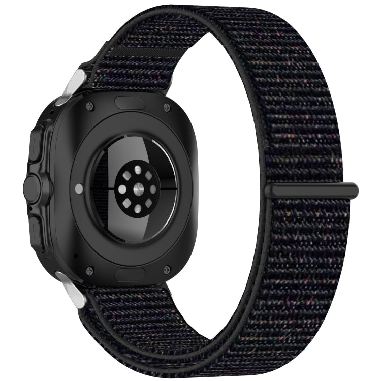 For Samsung Galaxy Watch Ultra 47mm Loop Nylon Hook and Loop Fastener Watch Band(Black) - Watch Bands by PMC Jewellery | Online Shopping South Africa | PMC Jewellery | Buy Now Pay Later Mobicred