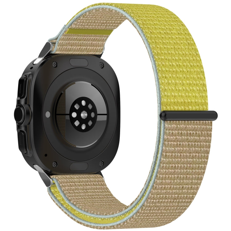 For Samsung Galaxy Watch Ultra 47mm Loop Nylon Hook and Loop Fastener Watch Band(Khaki Yellow) - Watch Bands by PMC Jewellery | Online Shopping South Africa | PMC Jewellery | Buy Now Pay Later Mobicred