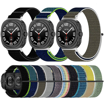 For Samsung Galaxy Watch Ultra 47mm Loop Nylon Hook and Loop Fastener Watch Band(Dark Blue) - Watch Bands by PMC Jewellery | Online Shopping South Africa | PMC Jewellery | Buy Now Pay Later Mobicred