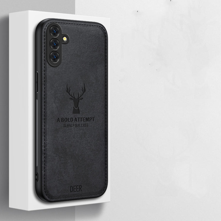 For Samsung Galaxy S25 5G Deer Head Cloth Skin All-inclusive Phone Case(Blue) - Galaxy S25 5G Cases by PMC Jewellery | Online Shopping South Africa | PMC Jewellery | Buy Now Pay Later Mobicred