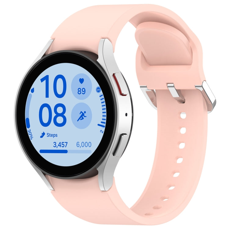 For Samsung Galaxy Watch7 40 / 44mm Solid Color Silver Buckle Quick Release Silicone Watch Band(Light Pink) - free shipping - PMC TechLife - Order now!