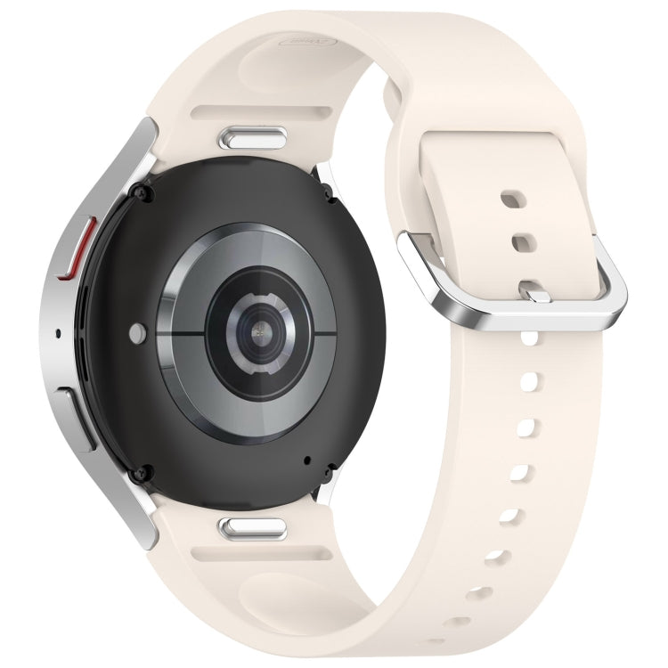 For Samsung Galaxy Watch FE 40mm Solid Color Silver Buckle Quick Release Silicone Watch Band(Starlight) - free shipping - PMC TechLife - Order now!