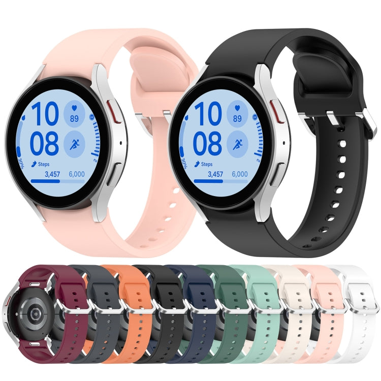 For Samsung Galaxy Watch7 40 / 44mm Solid Color Silver Buckle Quick Release Silicone Watch Band(White) - free shipping - PMC TechLife - Order now!