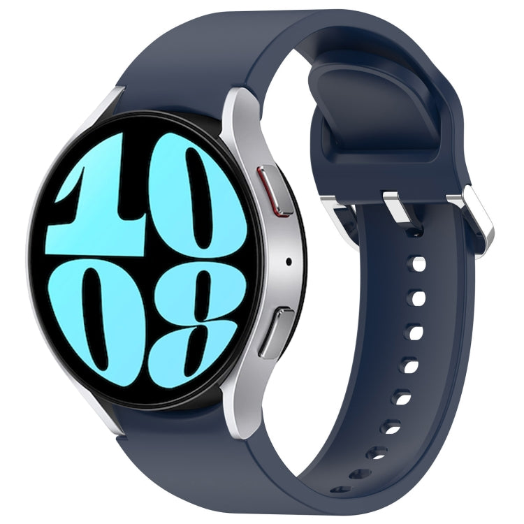 For Samsung Galaxy Watch 6 44mm Solid Color Silver Buckle Quick Release Silicone Watch Band(Midnight Blue) - free shipping - PMC TechLife - Order now!