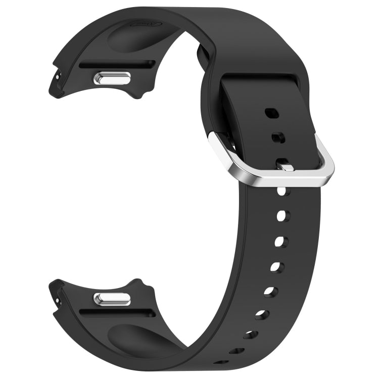 For Samsung Galaxy watch 5 Pro Golf Edition Solid Color Silver Buckle Quick Release Silicone Watch Band(Black) - free shipping - PMC TechLife - Order now!
