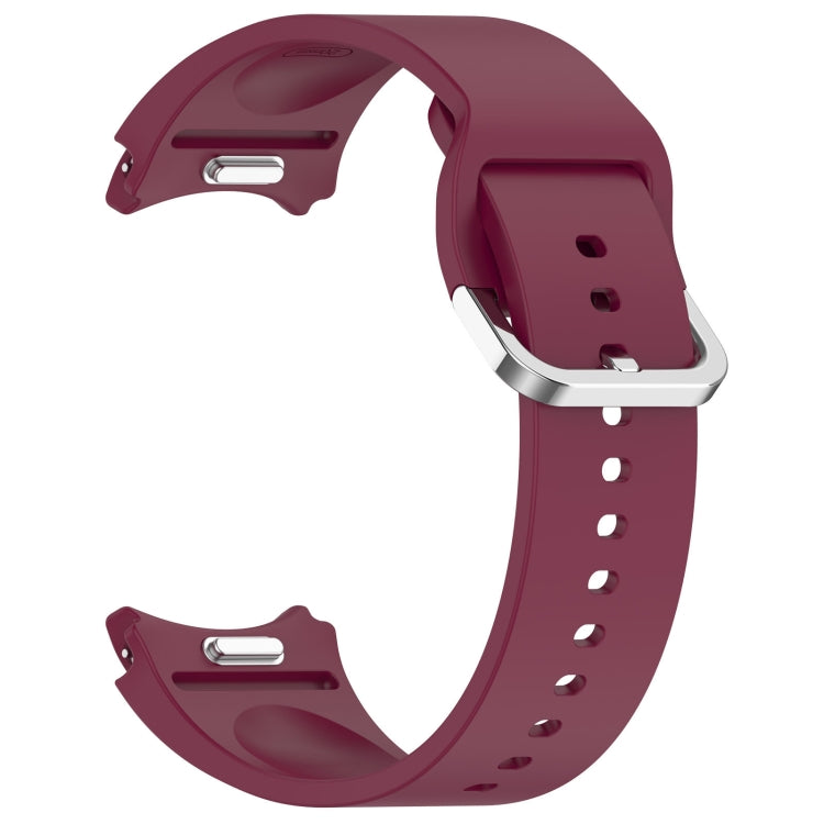 For Samsung Galaxy watch 5 Golf Edition Solid Color Silver Buckle Quick Release Silicone Watch Band(Wine Red) - free shipping - PMC TechLife - Order now!