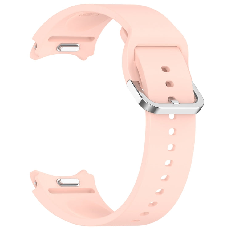 For Samsung Galaxy Watch 5 Pro  45mm Solid Color Silver Buckle Quick Release Silicone Watch Band(Pink) - free shipping - PMC TechLife - Order now!