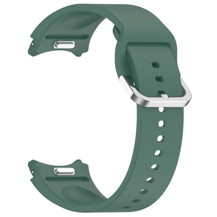 For Samsung Galaxy Watch 5 Pro  45mm Solid Color Silver Buckle Quick Release Silicone Watch Band(Green) - free shipping - PMC TechLife - Order now!