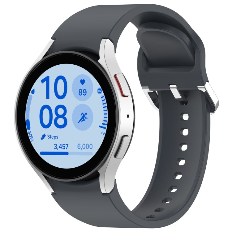 For Samsung Galaxy Watch FE 40mm Solid Color Silver Buckle Quick Release Silicone Watch Band(Grey) - free shipping - PMC TechLife - Order now!