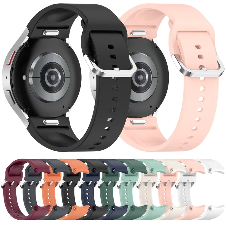 For Samsung Galaxy Watch 5  44mm Solid Color Silver Buckle Quick Release Silicone Watch Band(Orange) - free shipping - PMC TechLife - Order now!