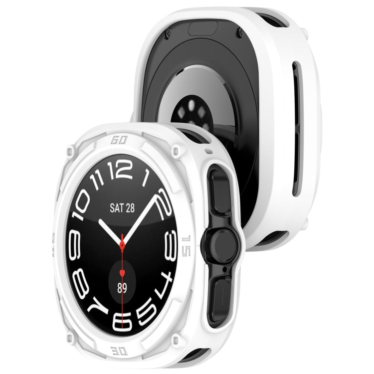 For Samsung Galaxy Watch Ultra 47mm Armored TPU Watch Protective Case(White) - Watch Cases by PMC Jewellery | Online Shopping South Africa | PMC Jewellery | Buy Now Pay Later Mobicred