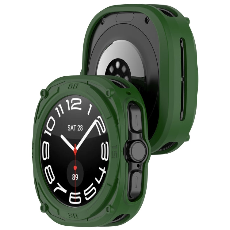 For Samsung Galaxy Watch Ultra 47mm Armored TPU Watch Protective Case(Green) - Watch Cases by PMC Jewellery | Online Shopping South Africa | PMC Jewellery | Buy Now Pay Later Mobicred