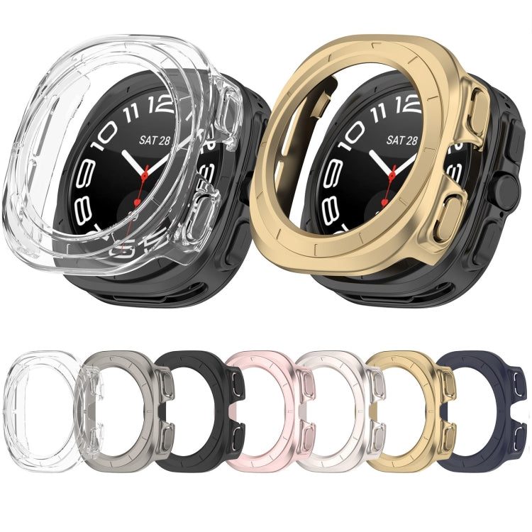 For Samsung Galaxy Watch Ultra 47mm Half Coverage Hollowed PC Watch Protective Case(Titanium Color) - Watch Cases by PMC Jewellery | Online Shopping South Africa | PMC Jewellery | Buy Now Pay Later Mobicred