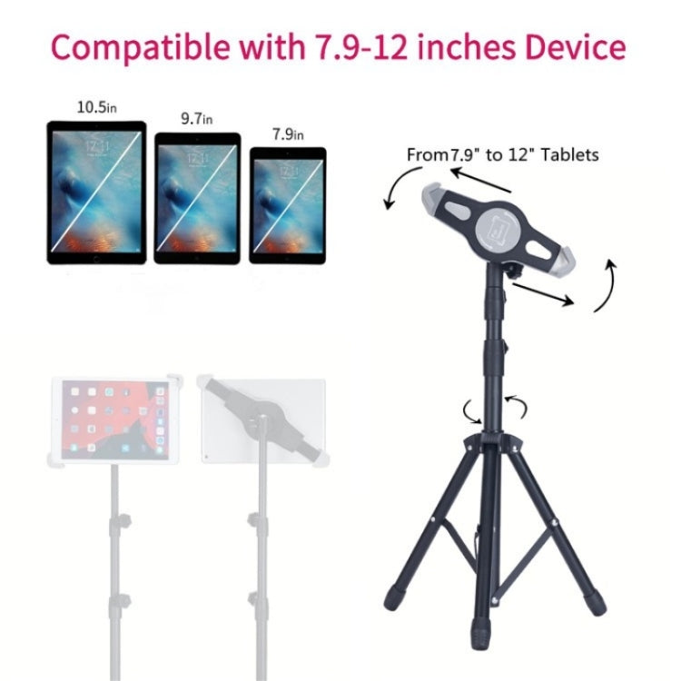 XWJ-LP002 For 7.9-12 inch Tablet Portable 360 Degree Rotation  Aluminum Alloy Tripod - Stand by PMC Jewellery | Online Shopping South Africa | PMC Jewellery | Buy Now Pay Later Mobicred