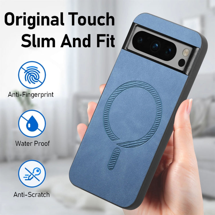 For Google Pixel 9 / 9 Pro Retro Magsafe Magnetic PU Back Cover Phone Case(Black) - Google Cases by PMC TechLife | Online Shopping South Africa | PMC TechLife | Buy Now Pay Later Mobicred