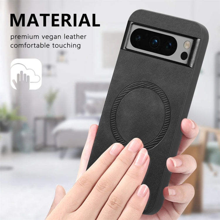 For Google Pixel 9 / 9 Pro Retro Magsafe Magnetic PU Back Cover Phone Case(Purple) - Google Cases by PMC TechLife | Online Shopping South Africa | PMC TechLife | Buy Now Pay Later Mobicred