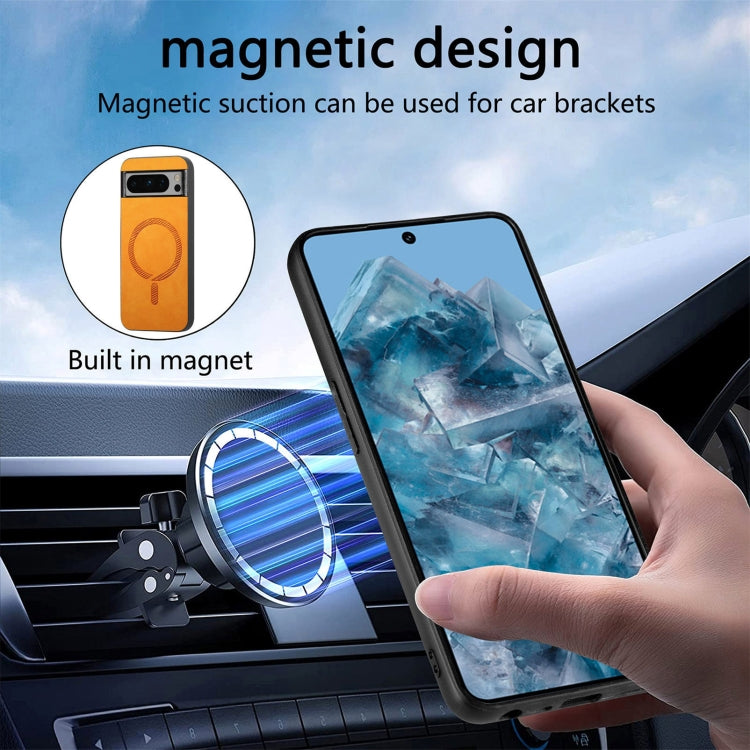 For Google Pixel 9 Pro XL Retro Magsafe Magnetic PU Back Cover Phone Case(Blue) - Google Cases by PMC TechLife | Online Shopping South Africa | PMC TechLife | Buy Now Pay Later Mobicred
