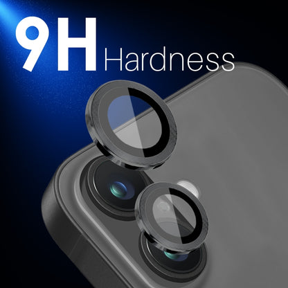 For iPhone 16 / 16 Plus NORTHJO 2 Sets 4pcs Camera Lens Protector Cover Metal Ring Film(Black) - iPhone 16 Plus Tempered Glass by NORTHJO | Online Shopping South Africa | PMC Jewellery | Buy Now Pay Later Mobicred