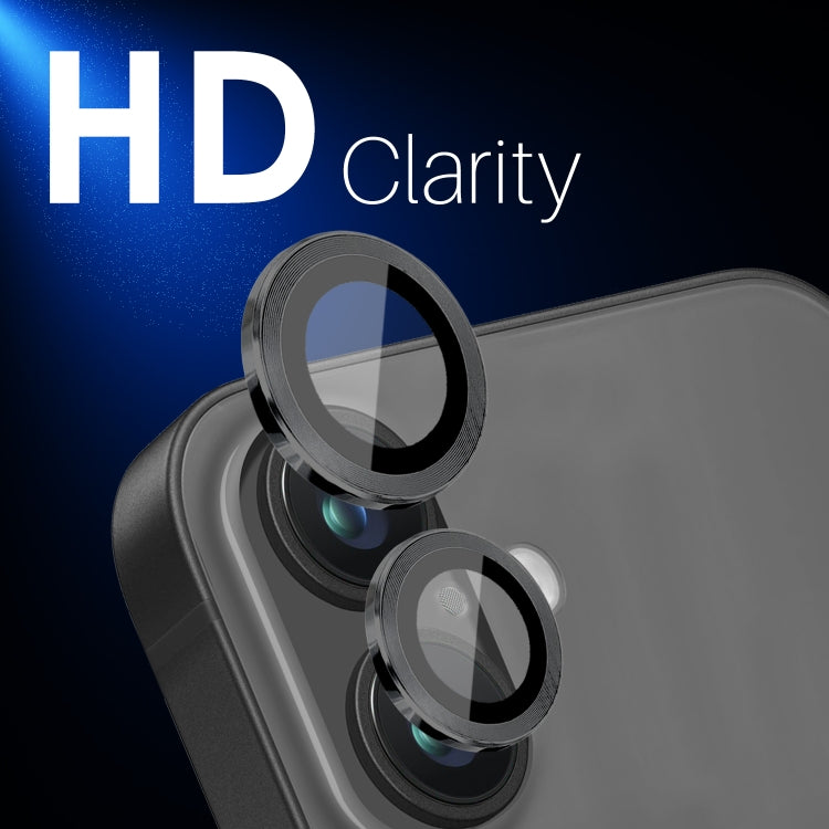 For iPhone 16 / 16 Plus NORTHJO 2 Sets 4pcs Camera Lens Protector Cover Metal Ring Film(Black) - iPhone 16 Plus Tempered Glass by NORTHJO | Online Shopping South Africa | PMC TechLife | Buy Now Pay Later Mobicred
