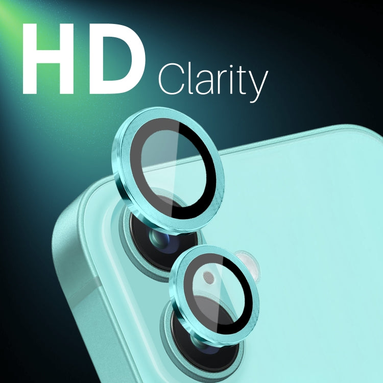 For iPhone 16 / 16 Plus NORTHJO 2 Sets 4pcs Camera Lens Protector Cover Metal Ring Film(Cyan) - iPhone 16 Plus Tempered Glass by NORTHJO | Online Shopping South Africa | PMC Jewellery | Buy Now Pay Later Mobicred