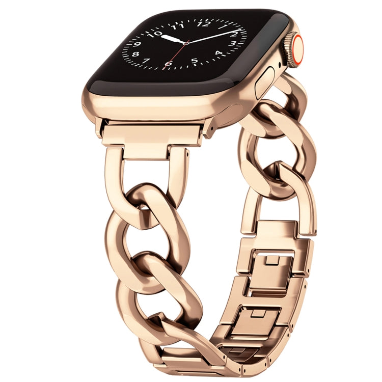 For Apple Watch Series 9 41mm Quick-Release Metal Chain Watch Band(Rose Gold) - free shipping - PMC TechLife - Order now!