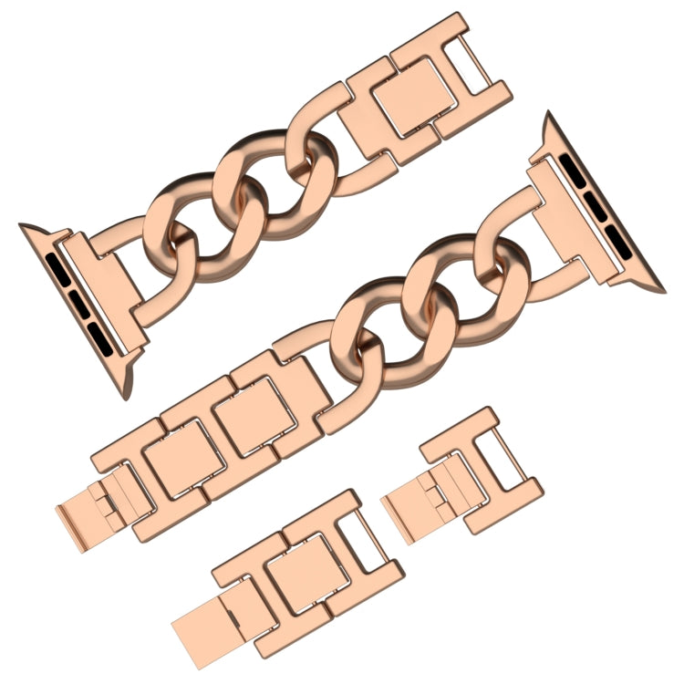 For Apple Watch Series 8 41mm Quick-Release Metal Chain Watch Band(Rose Gold) - free shipping - PMC TechLife - Order now!