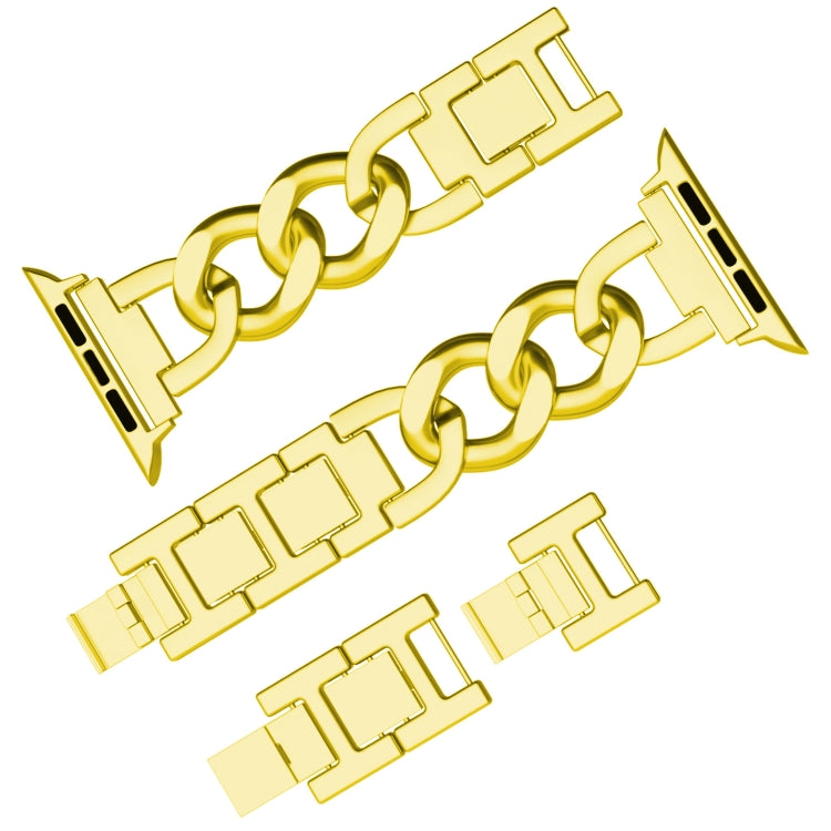 For Apple Watch Series 3 38mm Quick-Release Metal Chain Watch Band(Gold) - free shipping - PMC TechLife - Order now!