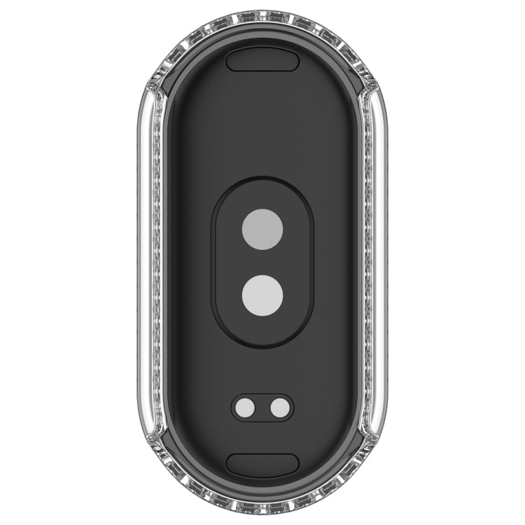 For Xiaomi Smart Band 9 Diamond Half Coverage Hollow PC Watch Protective Case(Transparent White) - Watch Cases by PMC TechLife | Online Shopping South Africa | PMC TechLife | Buy Now Pay Later Mobicred